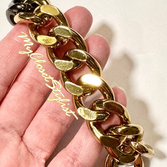 BANDOLIER Gold Black OMBRE Necklace Chain Satchel Strap NEW RETIRED unicorn rare - Picture 4 of 7